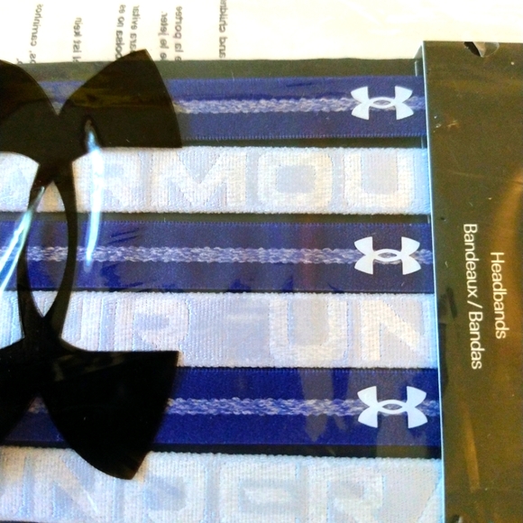 🆕 NEW Under Armour Slim Headbands, 6 Pack. Dark and Light Blue - Picture 4 of 6